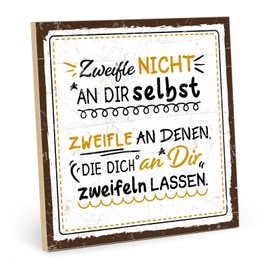 TypeStoff Wooden Sign with Saying - Doubt - Vintage Look with Quote as Gift and Decoration on Confidence, Motivation and Confidence - HS-01096