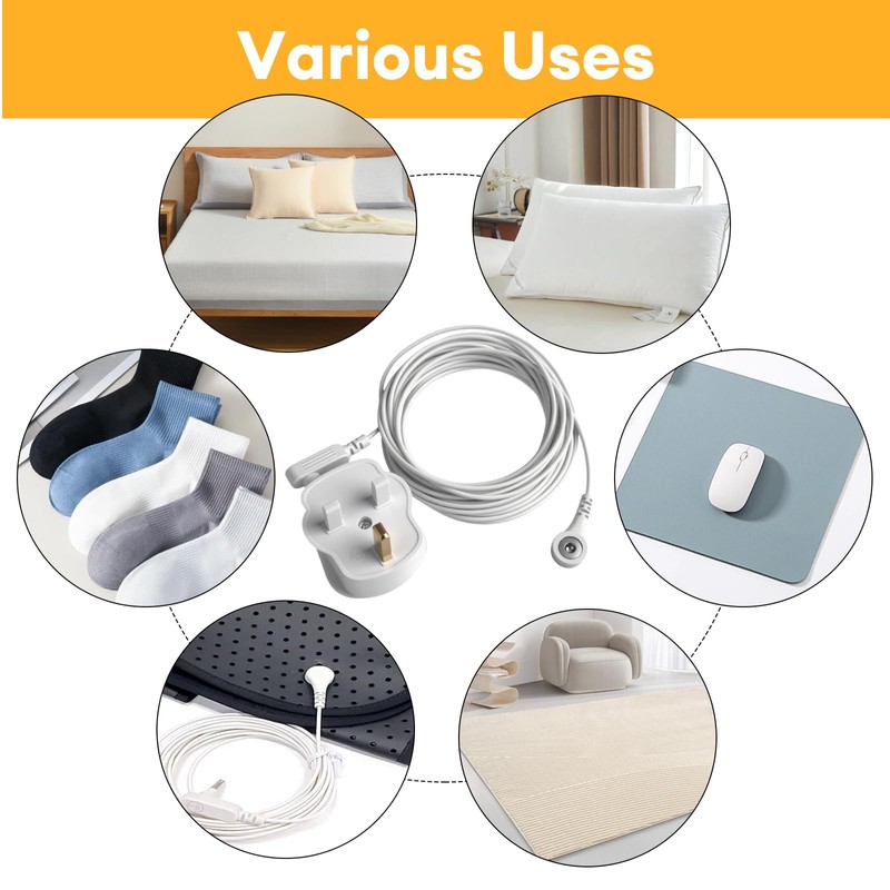 Universal Grounding Cord Cable with Standard UK Plug for Home