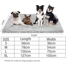 CHMMY Fluffy Dog Blanket, Soft Cat Blanket, Fleece Blanket, Washable Deck for Pets, Dogs, Cats, Puppies, Soft Warm Mat for Pets, Dogs, Cats, Puppies (Grey, M: 54 x 78 cm)