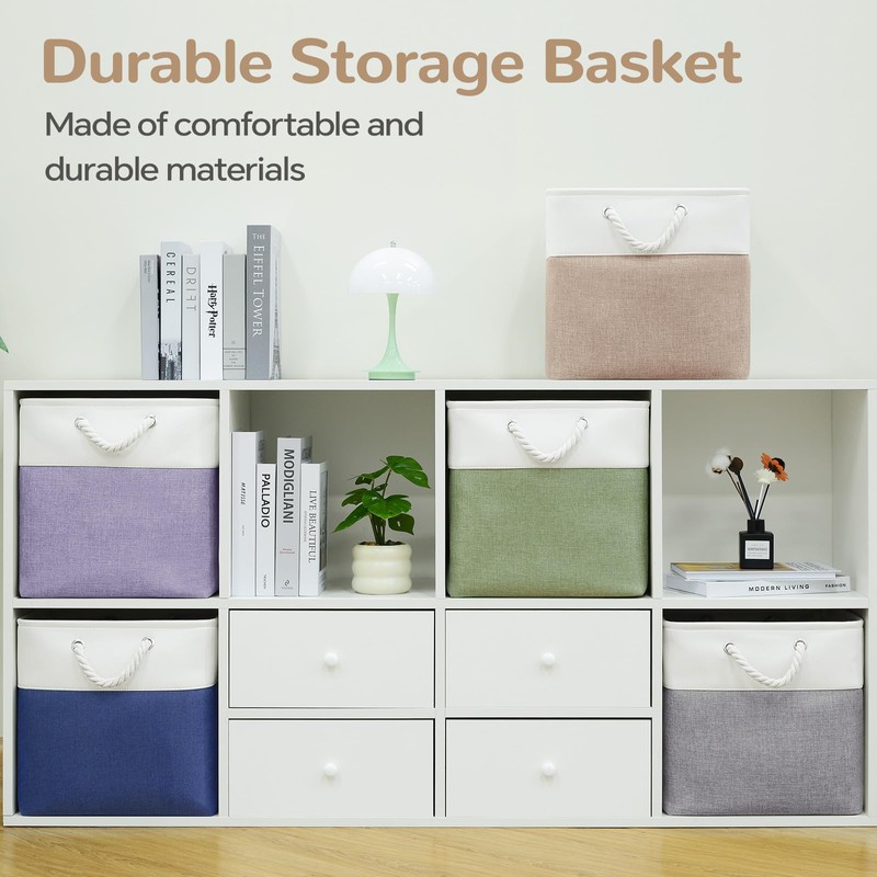 VQRTEXA 13 x 13 Inch Cube Storage Bins, 6 Pack