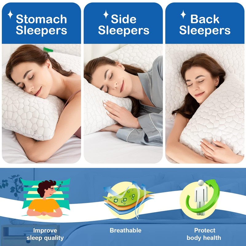 SUPA MODERN Cooling Bed Pillows for Sleeping 1 Pack Shredded