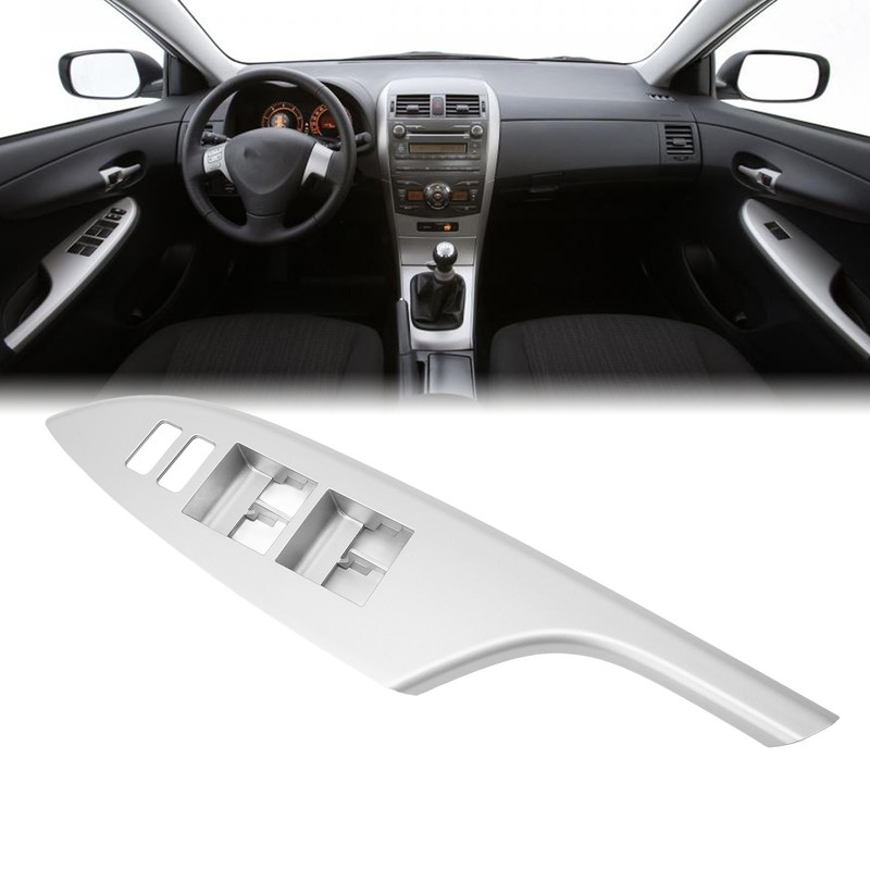 Car Window Switch Trim Bezel Silvery Armrest Glass Lift Switch
