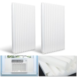 Flamorrow Window Air Conditioner Side Panels Kit, 17" H x 9" W x 7/8" T Window AC Foam Insulation Side Panels Kit, Window Seal Panels Insulates Summer Heat and Winter Cold, 2 Pack