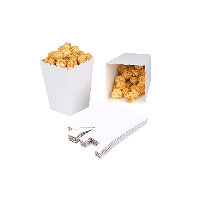 CC wonderland zone 24pcs White Mini Popcorn Boxes Paper Popcorn