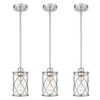Osimir Brushed Nickel Pendant Lights Kitchen Island 3 Pack, Glass