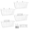 LIGHT DUST Wire Hanging Wall Basket, 4 White Baskets Set,