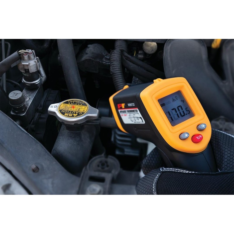 Performance Tool W89722 Non-Contact Digital Laser Infrared Thermometer, Orange and