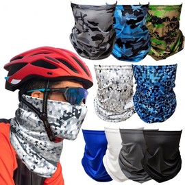 CoolFace Pattern Multi-Scarf Neck Gaiter - UV Protection for Golf, Cycling, Hiking & Sports Power Multi-Scarf - Camo Black 5ea