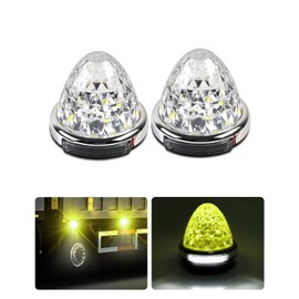Cartist 2023 LED Side Marker Lamp, Shoulder Light, Double-Sided Luminous, For Trucks 2023, IP67 DC, 10-50V, Non-Polarity, Round Type, New LED Marker, High Brightness, Color Selectable, Plated Ring,