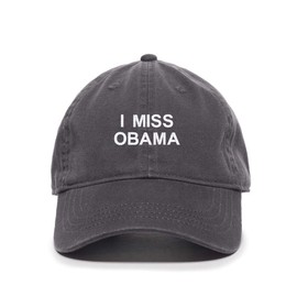 I Miss Obama Baseball Cap Embroidered Cotton Adjustable Dad Hat Charcoal