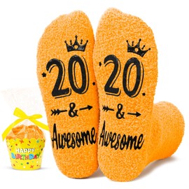 HAPPYPOP 20th Birthday Gifts Ideas - 20 Year Old Women Female Men, Birthday Socks