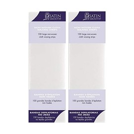 Satin Smooth Non-Woven Cloth Waxing Strips, Large, 100 ct x 2 packs