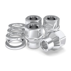 White Knight 7809-14 Chrome M14 x 1.50 Open End ET Bulge Lug Nut, 4 Pack