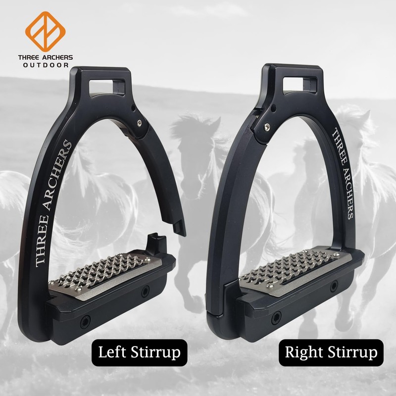 THREE ARCHERS Safety Stirrups Side Opening Design for English Saddle