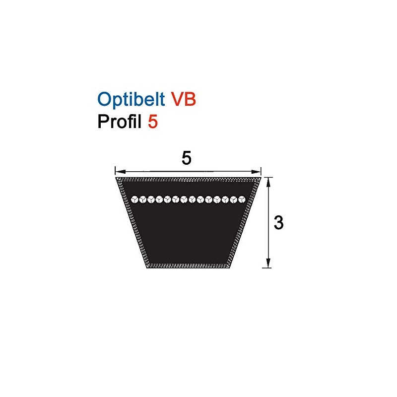 Optibelt 5 x 600 VB S=C Plus 5 Classic V-Belts,