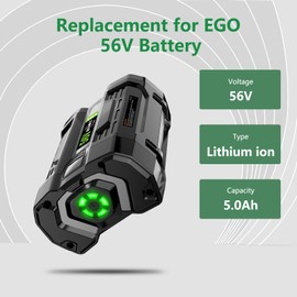 WENYAA 56V 5.0Ah Lithium Battery for EGO BA2800T BA4200 BA5600T BA1400, Compatible with EGO 56 Volt Battery STA1500 ST1502LB CS1604 LB4800 LB6504 LB5804 HT2400 Power Tools