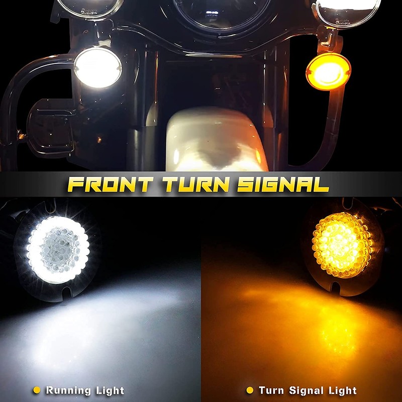 NTHREEAUTO 3 1/4 inch 1157 LED Turn Signals Front Rear