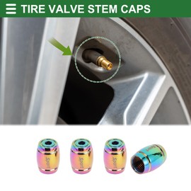 Motoforti Tire Valve Stem Caps Tyre Valve Dust Covers 8x14mm Stylish Brass Assorted Color 1 Set