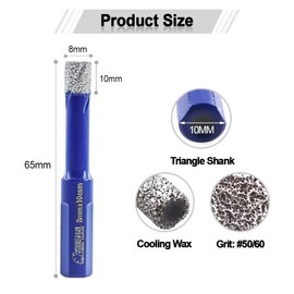 SHDIATOOL Diamond Drill Core Bits 5 Pieces 5/16 Inch Cutter for Porcelain Tile Marble Ceramic Granite Bricks 8mm Dry/Wet Diamond Hole saws for Hand Drills