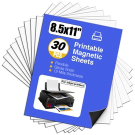 Printable Magnetic Sheets-30 Glossy White Sheets-Make fridge magnets, Personality Labels, Crafts-8.5" x 11"