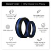Knot Theory Blue Striped Silicone Ring for Men Women -