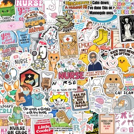 120Pcs Funny Nurse Stickers, Nursing Gift by Puraesla, Hilarious Sticker Pack, Medical Decals for Computer, Cups, Planner Laptop, Water Bottle Gifts for Health Care Workers