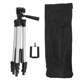 Folanda Camera Tripod, 4 Sessions Stretchable Cell Phone Tripod with Bubble Level and Phone Clip, 2.5kg Maximum Load Camera Stand Tripod Supports 360° Panoramic Shooting and 90° Vertical Shooting