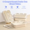 Bento Box 5-Pack, 4-Compartment Lunch Box for Women, Men &