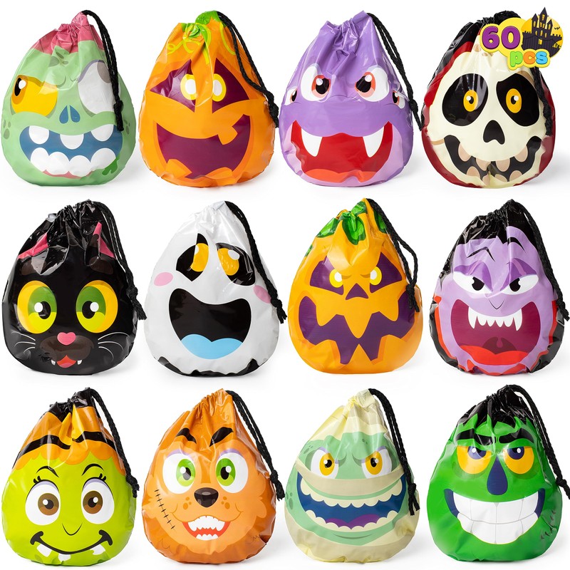 JOYIN - 60 bolsas de regalo con cordón de Halloween,