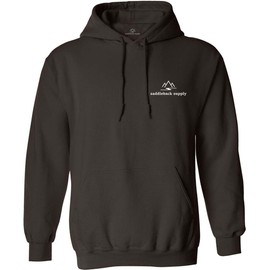 Saddleback Supply Men's Western Logo Pullover Hoodie-XL-Dark Chocolate/w