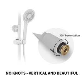 BESy Extra Long PVC Shower Hose - 120 Inches, Flexible Hand Held Shower Head Replacement for RV, Bathing, Toilet Cleaning, Pet Bathing - Smooth White