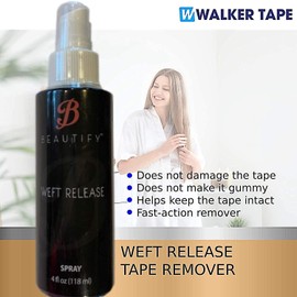 4fl oz Weft Release Spray w/White Brush Applicator & Hair Clip Bundle Pack | Convenient Hair System Removal Kit | Wigs Front Super Bonding Weave Active Lace Melting | Bold Hold Adhesive Remover