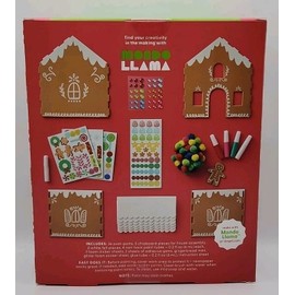 Mondo Llama Holiday  Create Your Own Gingerbread House Kit Kids Craft Set