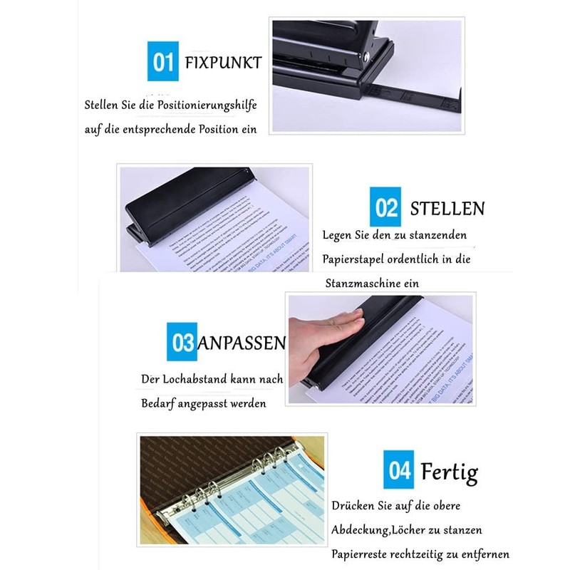 Kiswleon 6 Hole Punch Binder Puncher, Office Binder Puncher for