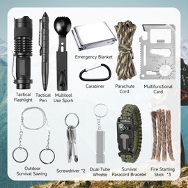 Survival Kit for Men, 12Pcs Survival Gear Birthday Gifts Box for Men Dad Grandpa, Father's Day Unique Ideas Box, Survival Tools for Camping Essentials, Hunting, Hiking, Outdoor