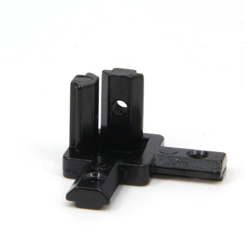 Befenybay 8PCS Black 3-Way End Corner Angle Connector with Screws