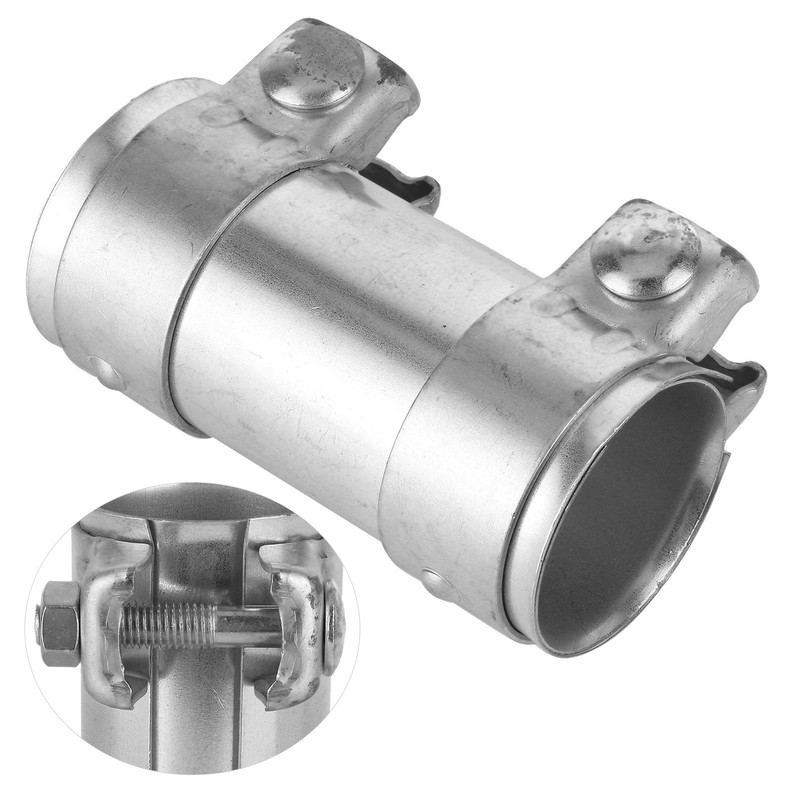 Exhaust Muffler Tube Connector Joiner Dual Clamp Sleeve 2in/51mm Automobile