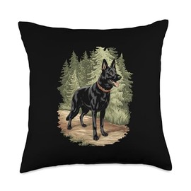 Black German Shepherd Laying Dog Realistic Art Throw Pillow