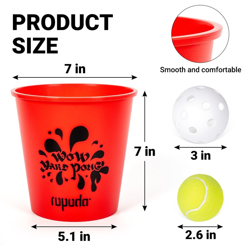 ropoda Giant Yard Pong,Yard Games with Durable Buckets and Balls