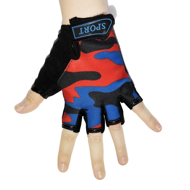 PLUSMORE Set of 2 Kids Fingerless Bike Cycling Gloves Boys
