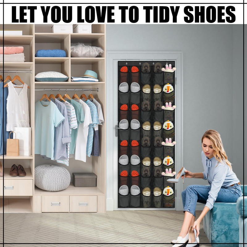 Windyun 40 Over the Door Shoe Organizer Large Breathable Mesh
