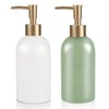 Natheeph 2PC 14OZ Ceramic Soap Dispenser Ceramic Soap Pump Dispenser