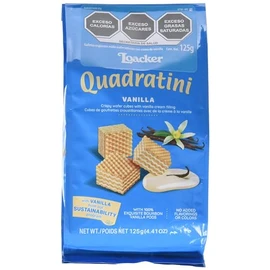 Loacker Galletas Quadratini Wafer Sabor Vainilla, 125 g