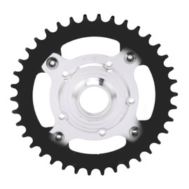 38T 104 BCD Electric Bike Chainring and Adapter Aluminum Alloy Chain Ring Conversion Kit for Tongsheng Mid Drive Motor Black