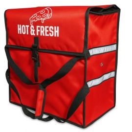 Brooklyntrend Brooklyntrend Pizza Bags for Delivery C Extra Large Insulated Pizza Delivery Bag | Waterproof Pizza Warmer Carrier for Doordash, Uber Eats, Catering | Front Load, Heavy Duty (Red, 20"X20"X12")
