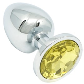 Praxia Jewelry, Plug, Large, Maximum Diameter: 1.6 inches (4.0 cm), Yellow, Lotion/Cleaning Cloth Included
