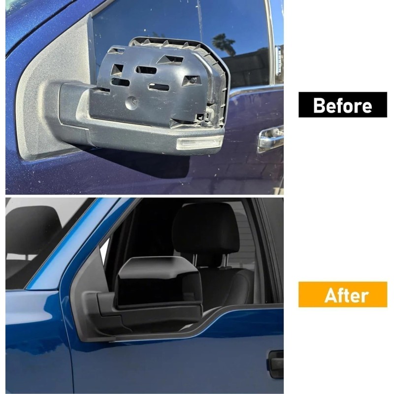 Geartronics For 2015-2020 Ford F150 Top Glossy Black Replacement Mirror
