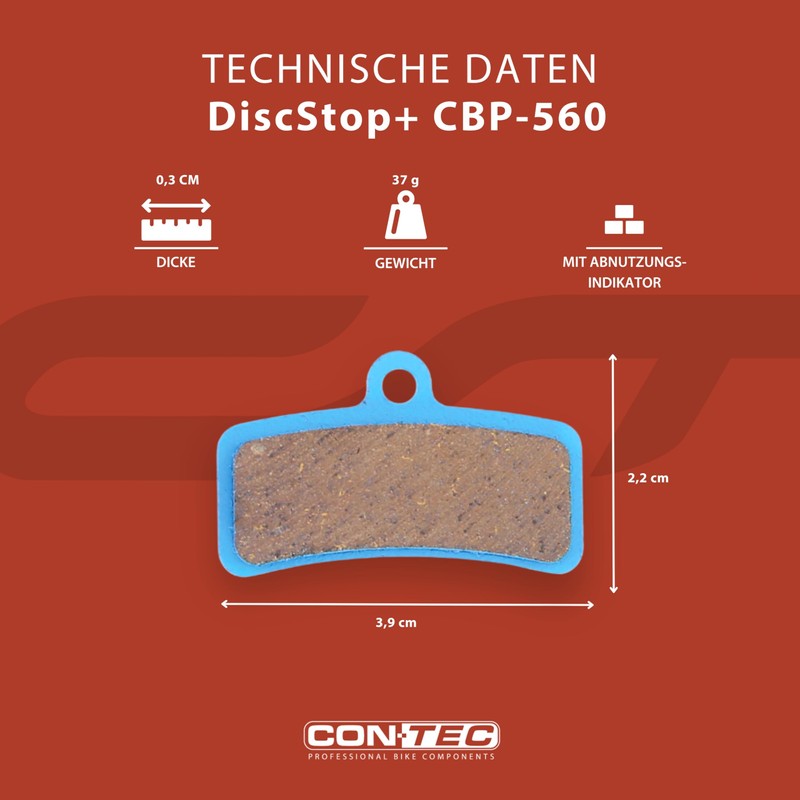 CONTEC Disc Brake Pads DiscStop+ CBP-560 Organic Disc Brake Pad