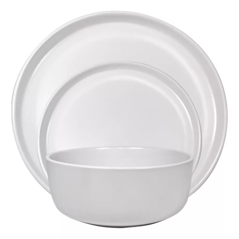 KASABLANCA Vajilla De Ceramica Blanca 16 Piezas Moderna 4 Personas