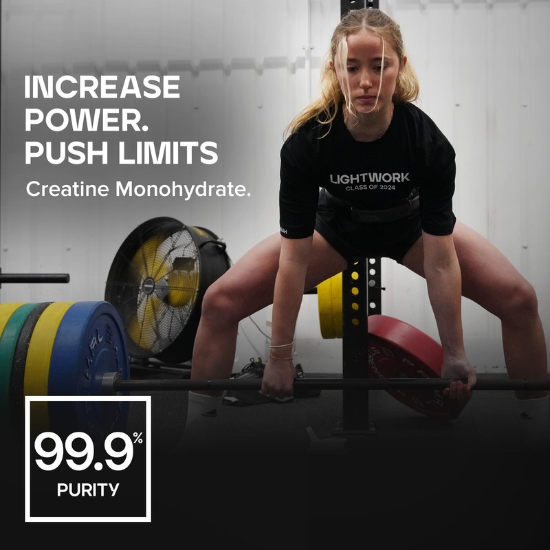 Bulk Creatine Monohydrate Powder, Blue Raspberry, 500 g, 100 Servings,